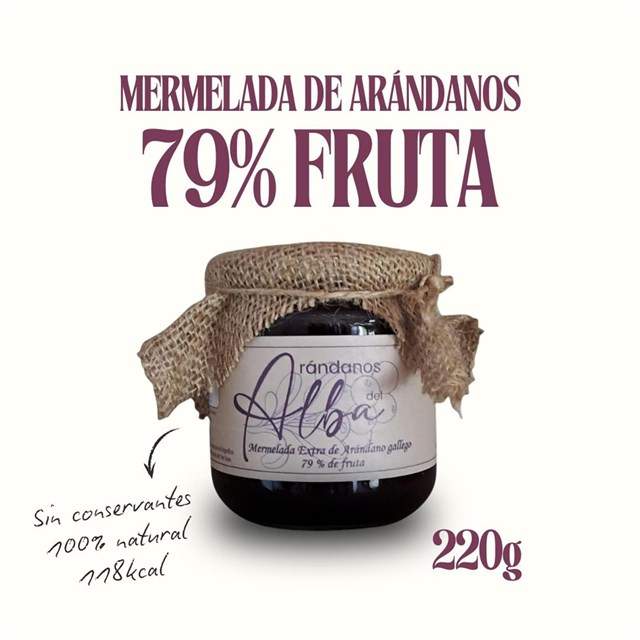 Mermelada Extra de Arándano gallego (220 g). - ¡Envío GRATIS!-Pedido mínimo 4 botes